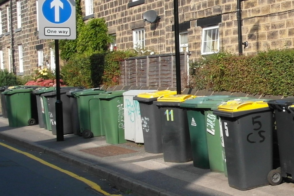 Abandoned green bins Chapel Street