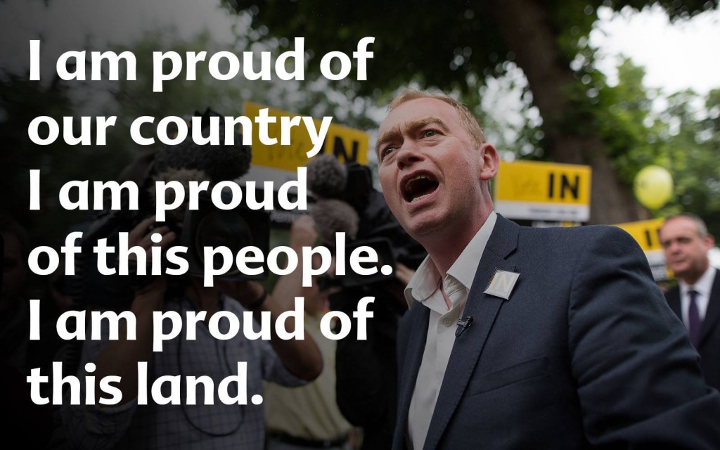 Tim Farron EU proud