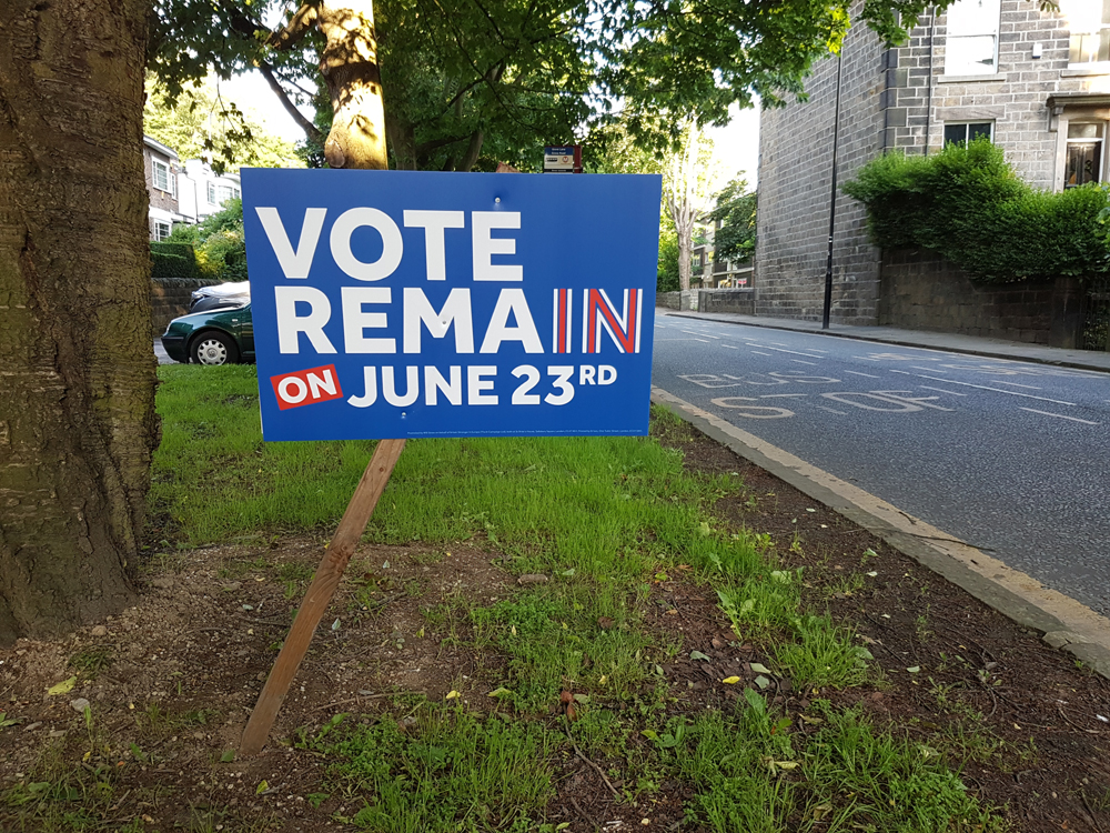 Vote Remain board